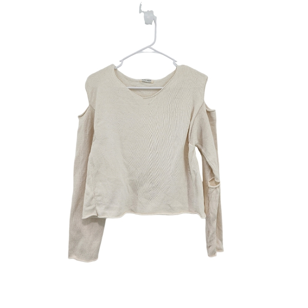 Krista Larson Women's Knit Cold Shoulders Long Sleeves Sweater